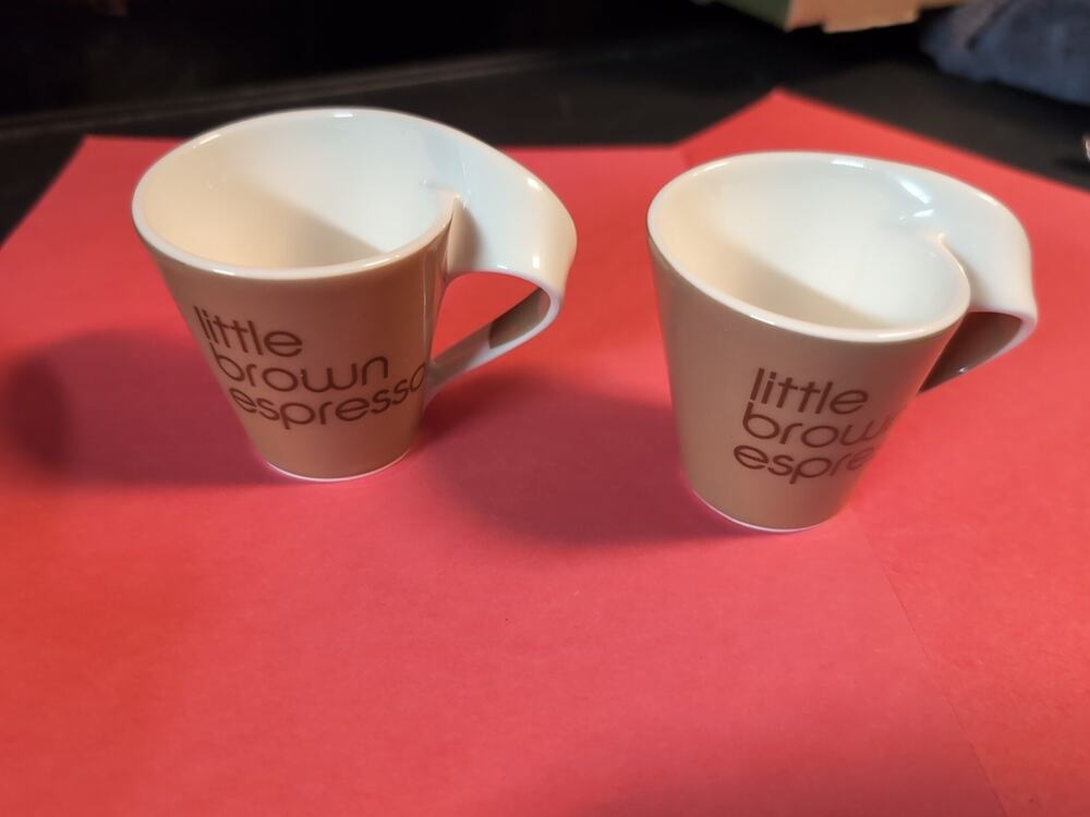 NewWave Caffe Little Brown Espresso Cups Villeroy & Boch Set of 2